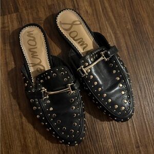 Sam Edelman Black Studded Mules